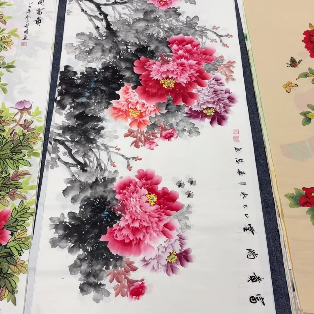 国画140×70手绘画画画