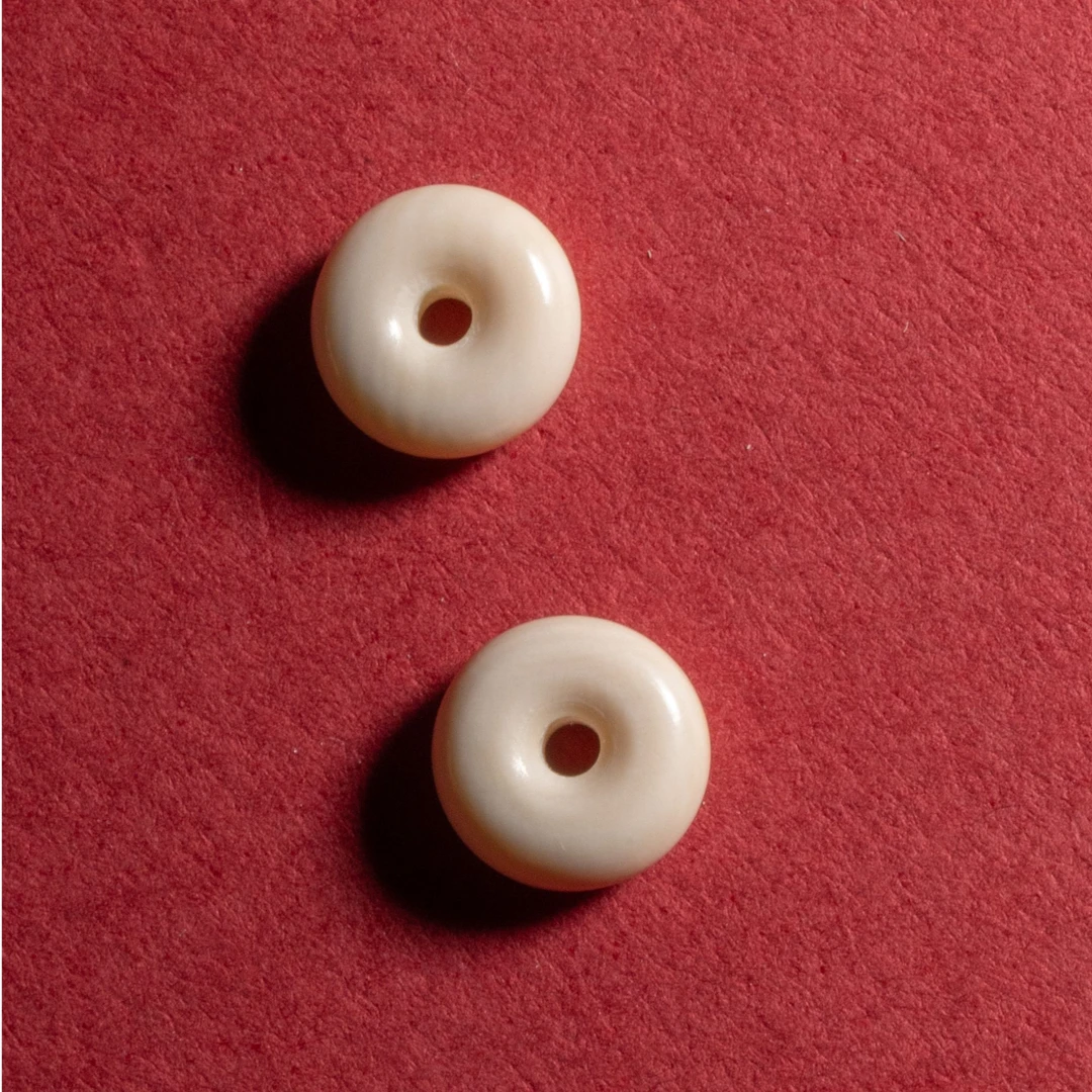 8*3.4mm左右保真原色 猛犸面包圈加厚 文玩隔片配珠 2片一组