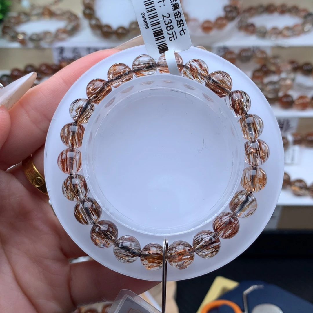 水晶手串未镶嵌黑金超七多样性发其一