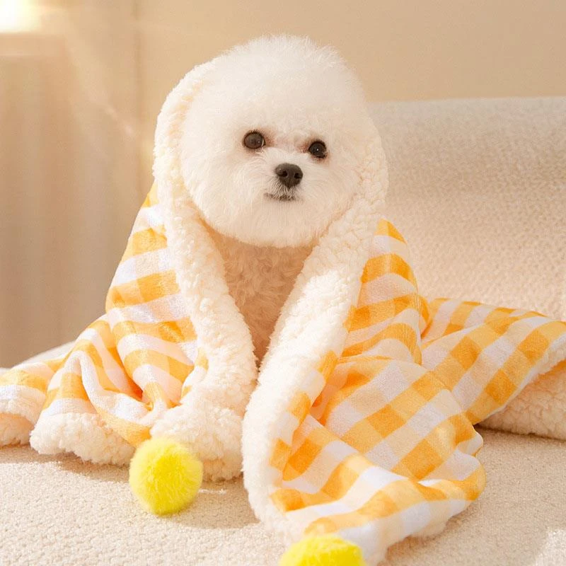 ++狗狗专用小被子比熊泰迪博美睡觉加厚毛毯枕头秋冬季宠物狗窝垫