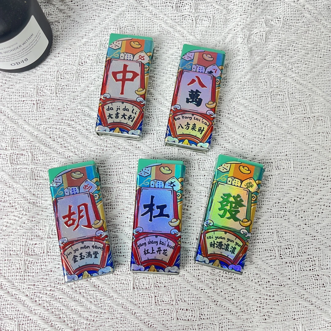 【爆款】国潮打火机蓝焰直冲打火机加大加宽双面图案加厚商超批发