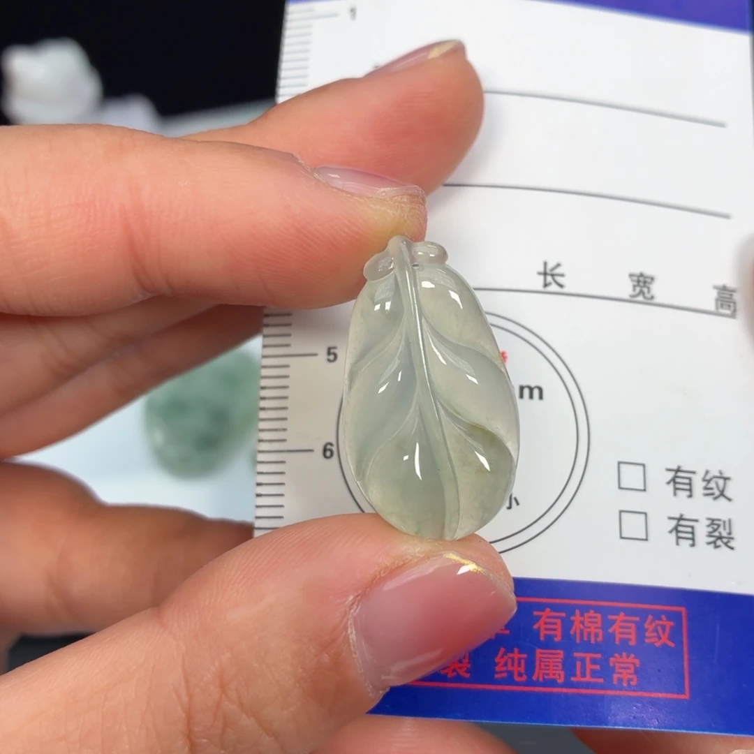 翡翠未镶嵌颈饰叶子