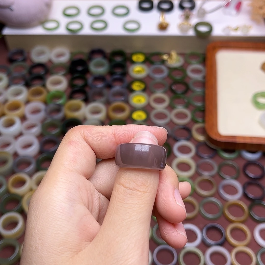 和田玉戒指未镶嵌16.4 冰玫瑰紫