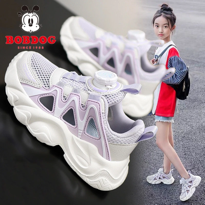 巴布豆女童凉鞋2026夏季新款儿童公主软底运动鞋女孩镂空网面网鞋
