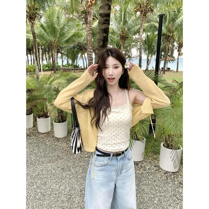 Berry 喜你而欢大庞定制 多色防晒薄款冰丝开衫女v领短款针织上衣