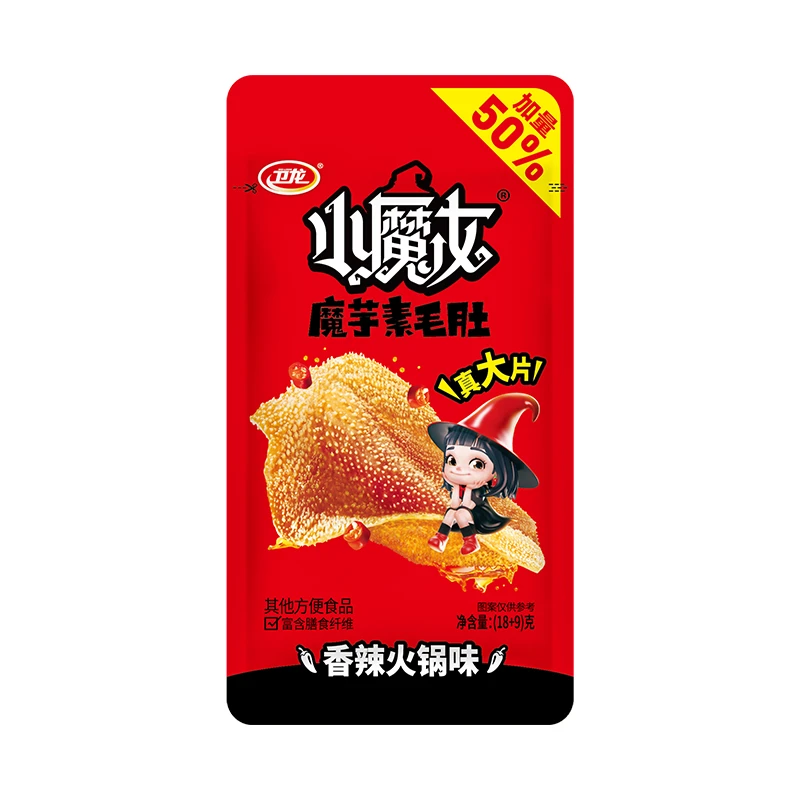卫龙小魔女魔芋素毛肚香辣火锅味(18+9)g