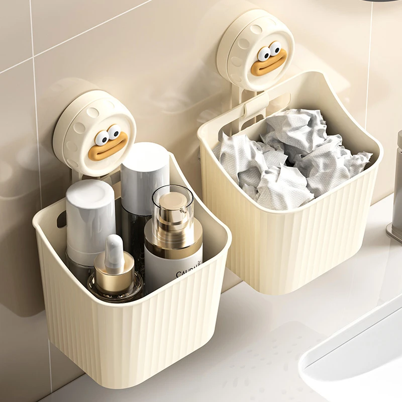 家用卫生间高质量浴室墙上二次擦脸巾置物架吸盘废弃洗脸巾收纳盒