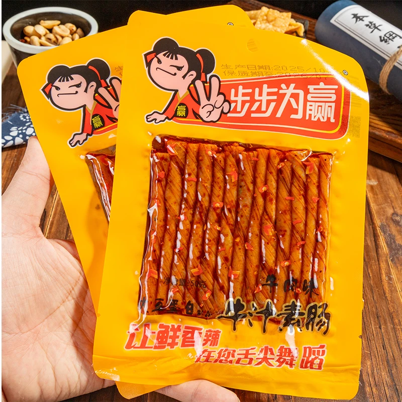 步步为赢牛汁素肠香辣豆卷辣条豆干小吃休闲解馋牛货湖南特产零食