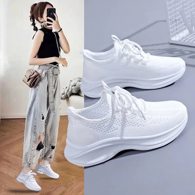 女鞋春季新款网鞋夏季单鞋休闲跑步春秋透气网面小白鞋