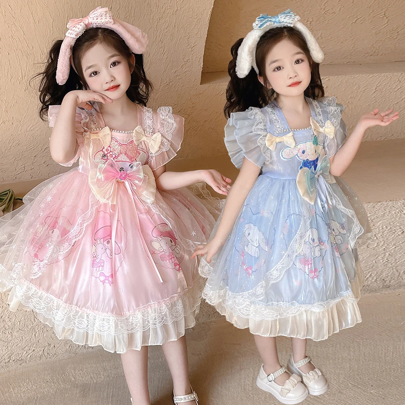 女童连衣裙2025春夏短袖3-6岁女宝小女孩裙子生日洋气儿童公主裙