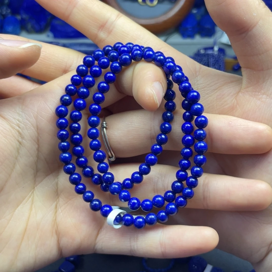 青金石未镶嵌多圈项链5+