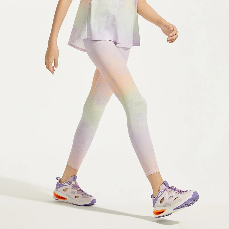 moodytiger女童轻薄紧身裤夏印花凉感运动裤小云朵A42211419【H】