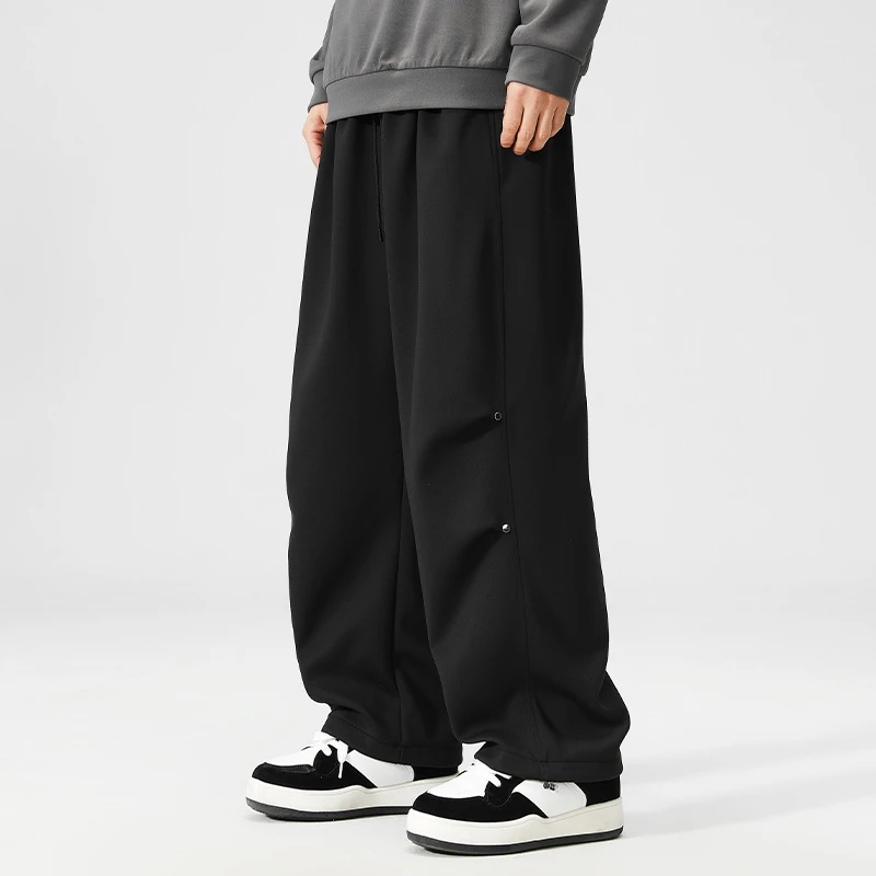 大码男裤潮流宽松2025春季新款休闲裤加肥加大胖子裤子直筒运动裤