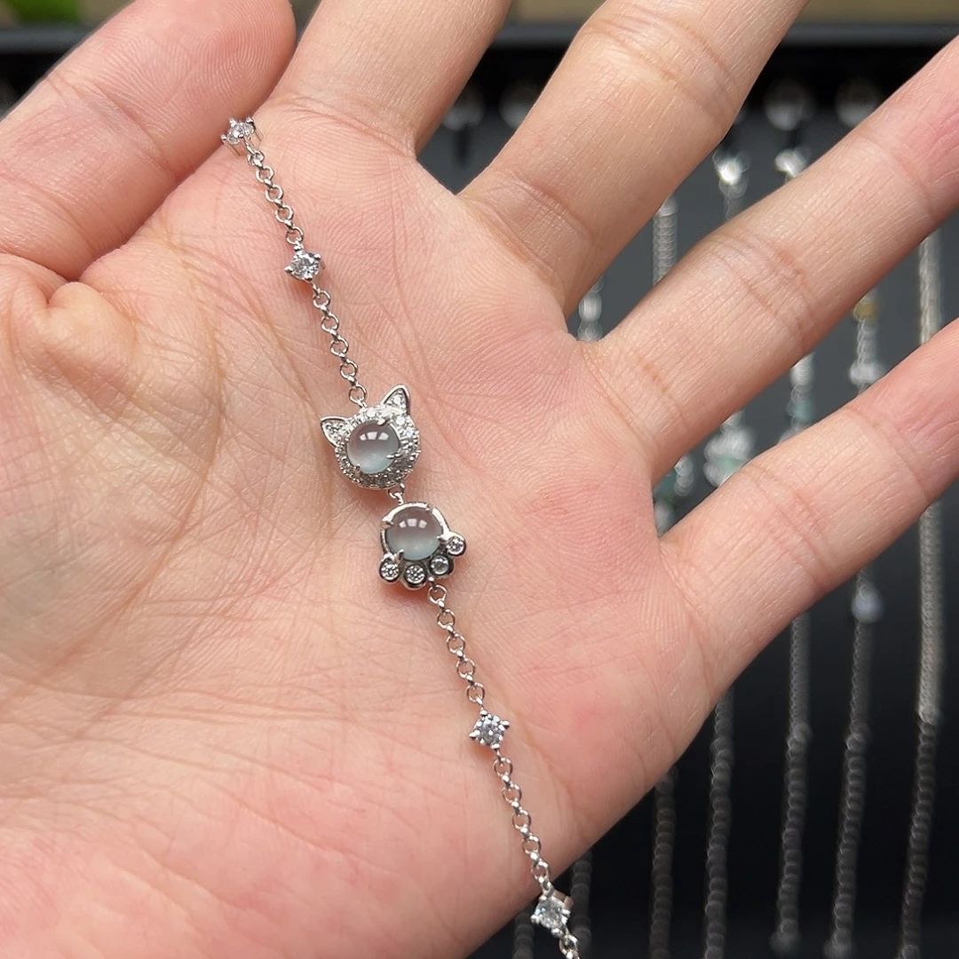 翡翠银S925镶嵌手链