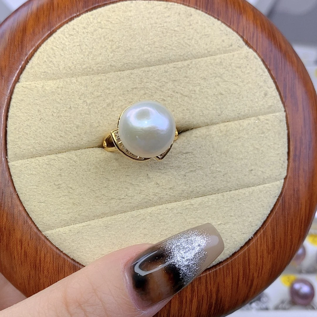 合金戒指淡水珍珠F
