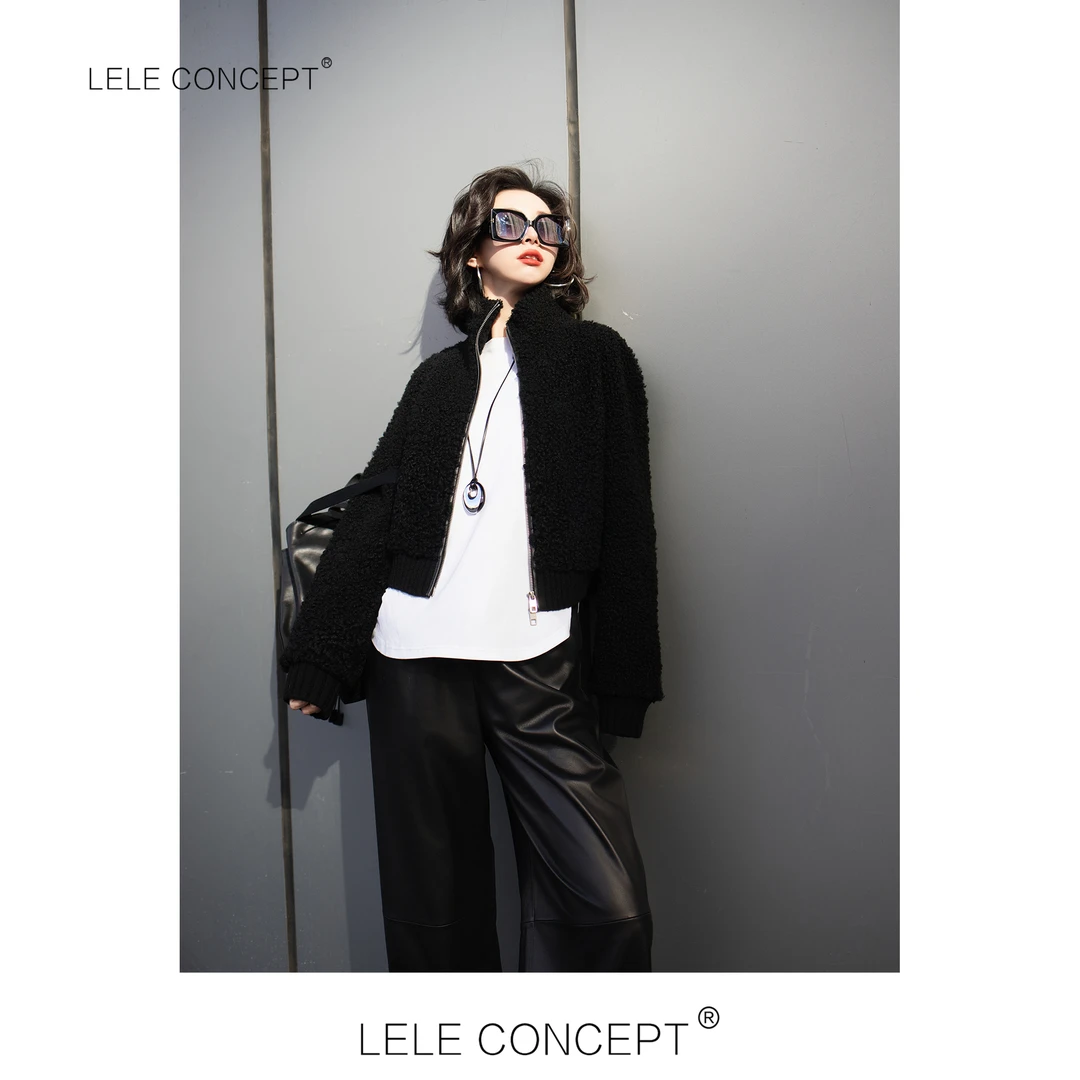 LELE CONCEPT｜【如一】冬立领羊毛卷皮毛一体短款外套Y0489