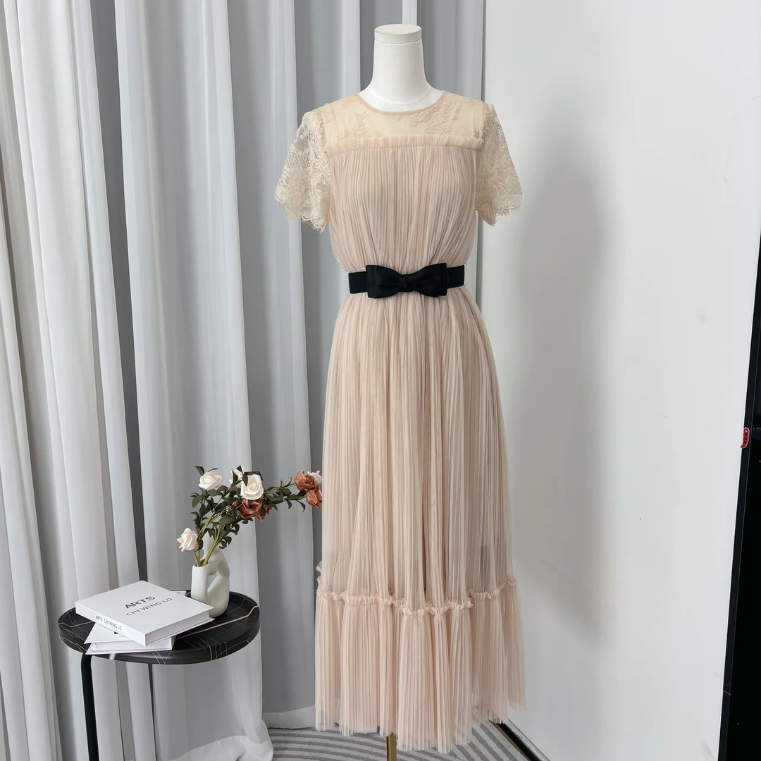 拉夏贝尔2025年夏季新款法式名媛修身气质百搭连衣裙 16043 JCK