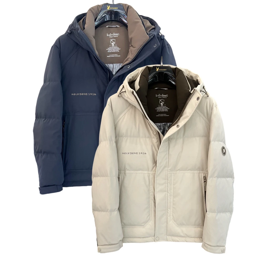 【宝鹿优品】新国标90绒子鸭绒 时尚休闲连帽男士羽绒服6881