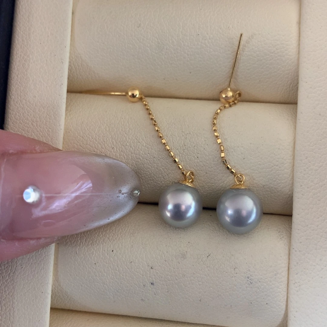 18K金镶嵌耳饰海水珍珠