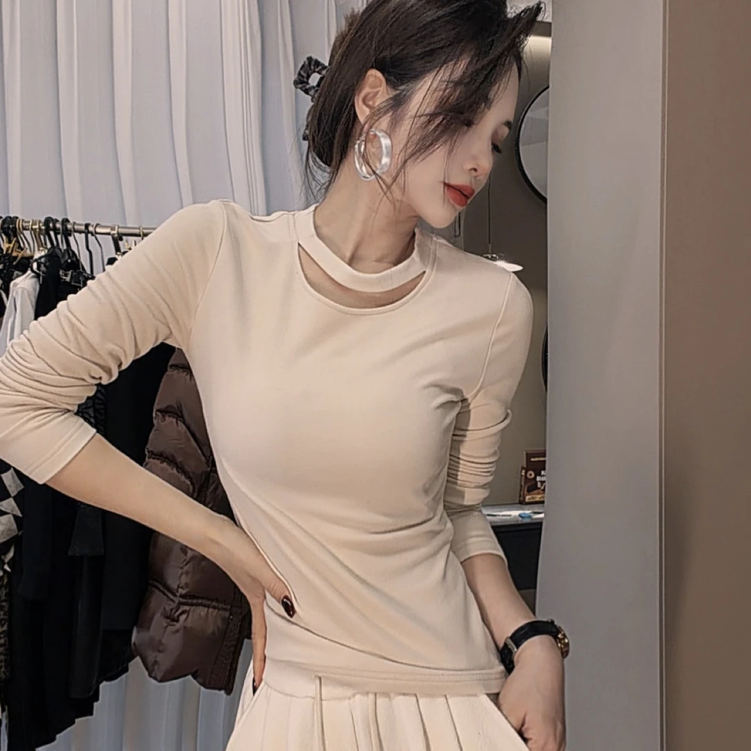 莎火火-原创新款面料升级加绒加密修身显瘦不臃肿打底衫6621