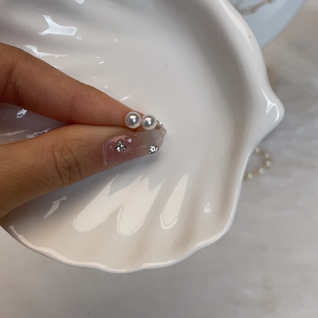 海水珍珠18K金镶嵌耳饰