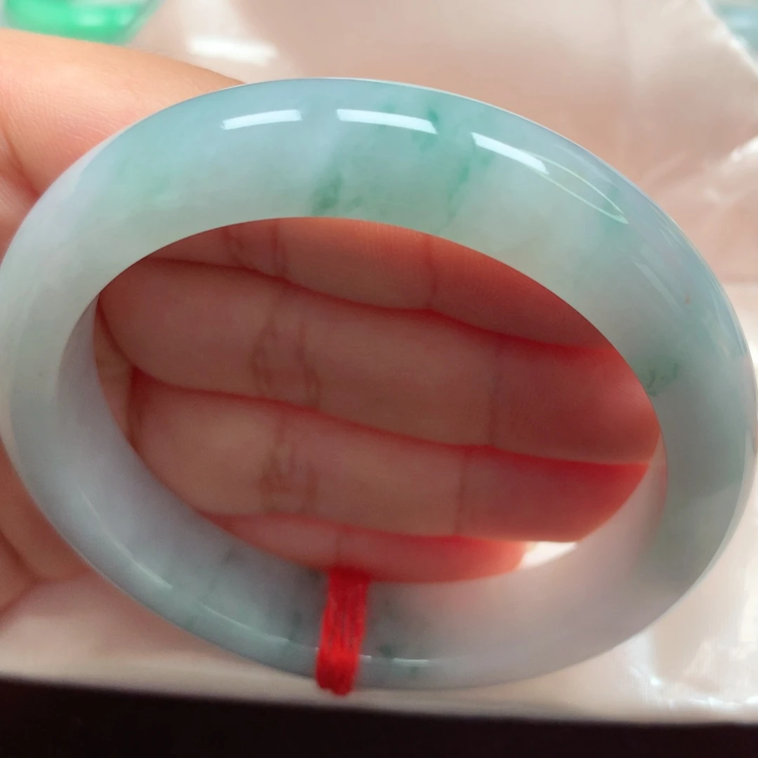 未镶嵌手镯翡翠4冰胶蓝花洒金