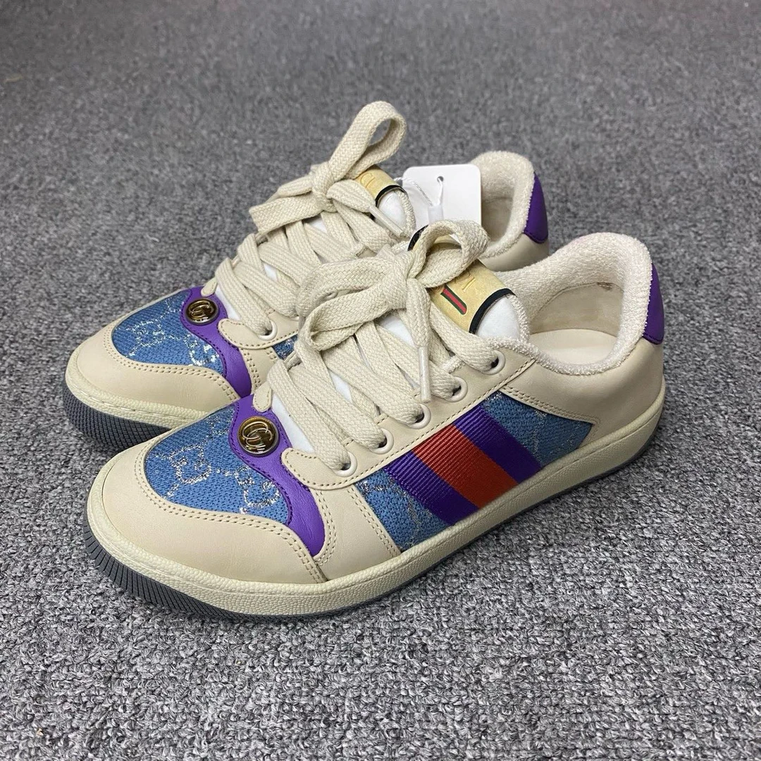 99新 GUCCI/古驰 99新/古驰/35.5码/蓝色银丝脏脏鞋/BF01296