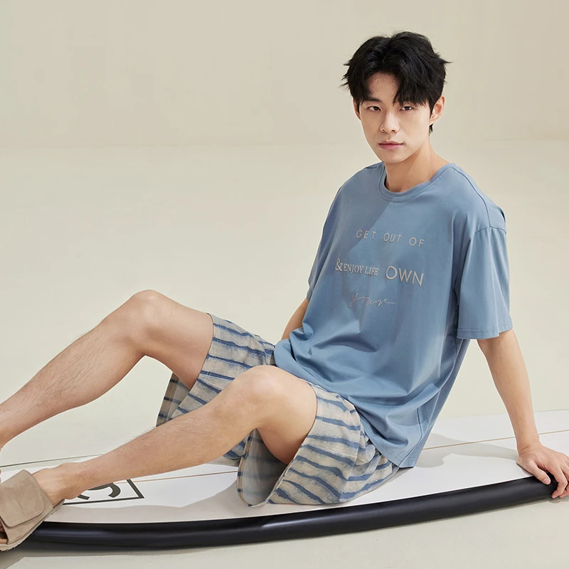 安之伴【巨凉感】男士睡衣夏季2025新款简约宽松可外穿82521711964