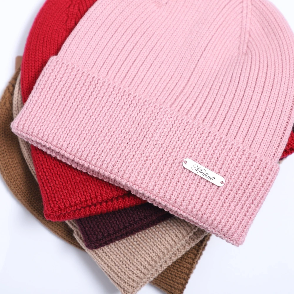 美利奴羊毛户外翻边运动针织帽时尚登山舒适保暖（不可机洗）T85