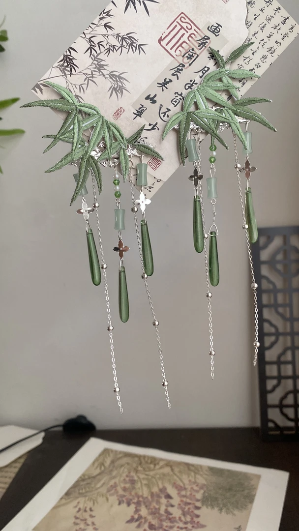 【竹叶清】清冷竹叶古风汉服配饰