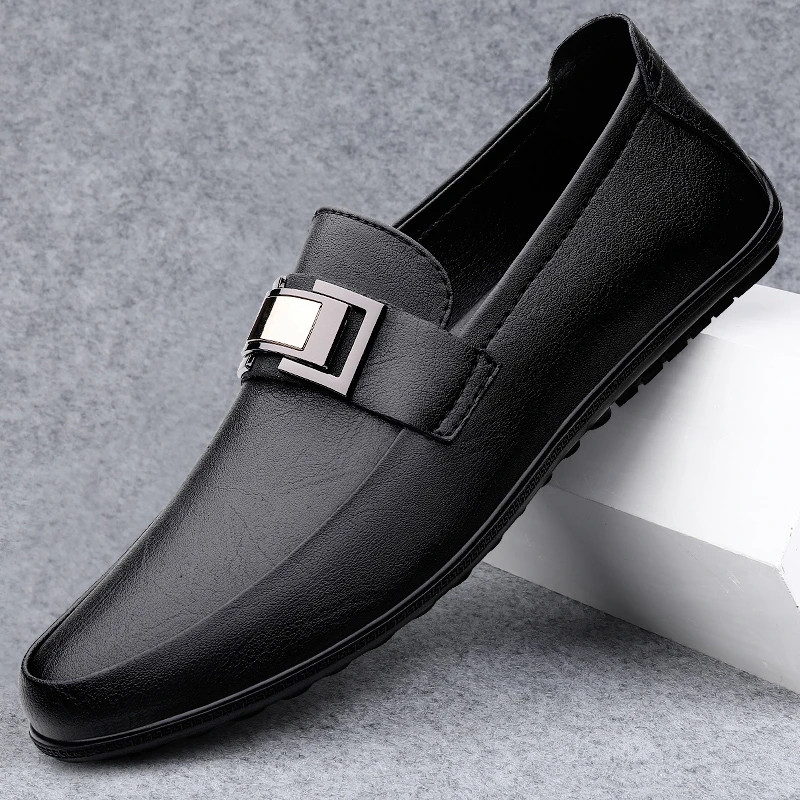 豆豆鞋男款夏季透气软底耐磨防滑休闲鞋时尚百搭一脚蹬商务正装鞋