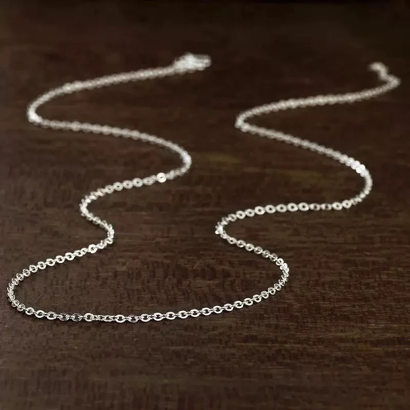 链子足银 链子足银链子牛皮足银足银9990字链高级感锁骨链项链