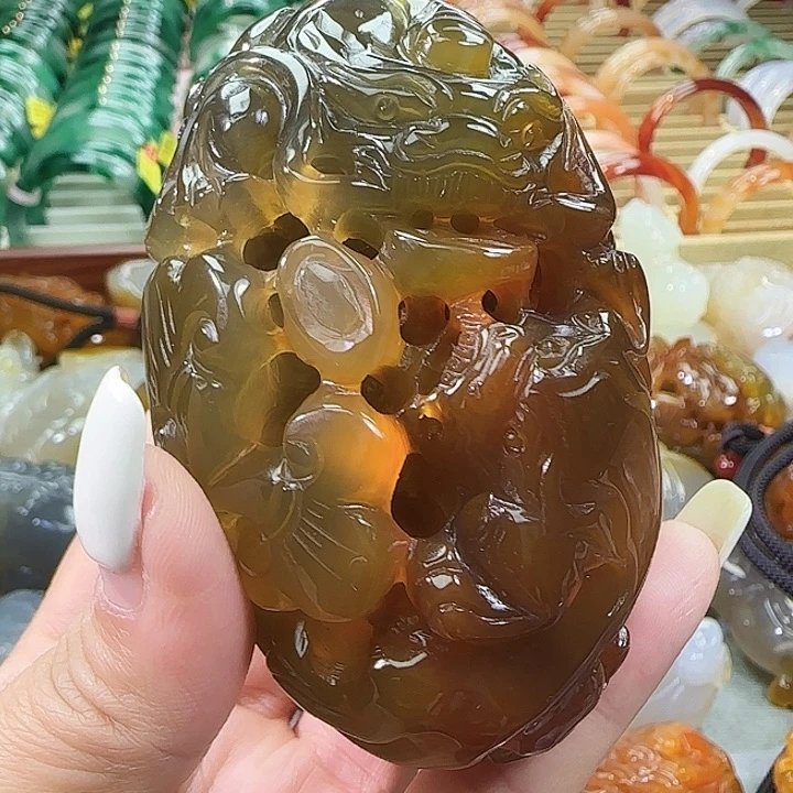 玛瑙/玉髓合金手把件