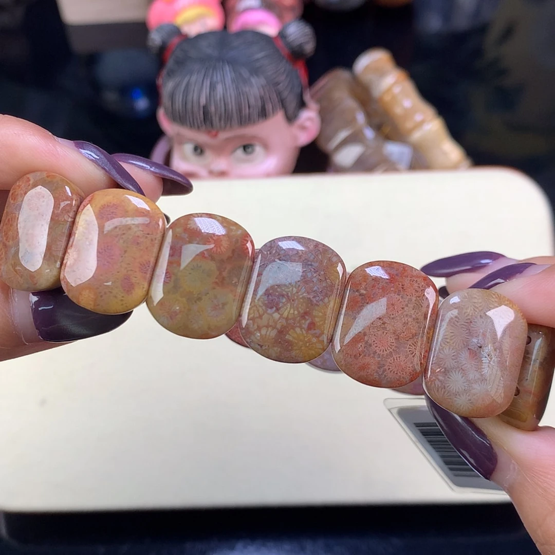 【闪购商品】颈饰未镶嵌硅化珊瑚（珊瑚玉）福利手牌128漏88（3号）