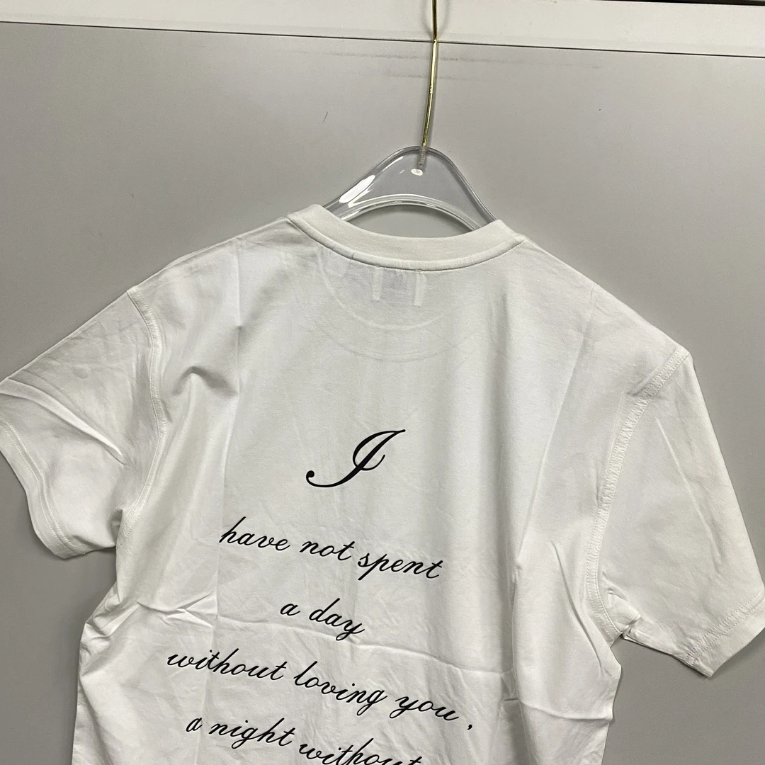 2502151格子系白色短袖T恤女宽松显瘦尾巴货