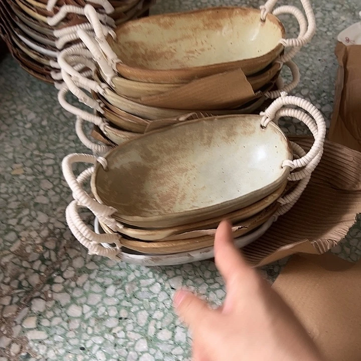瓷片默认瑕疵商品麻绳椭圆2个