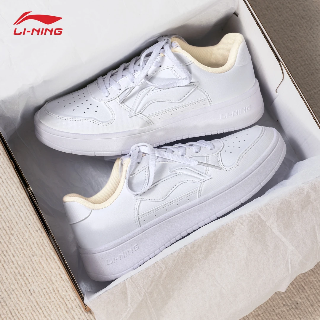 李宁浮舟女鞋板鞋官方正品低帮透气时尚小白鞋百搭潮鞋休闲鞋子女