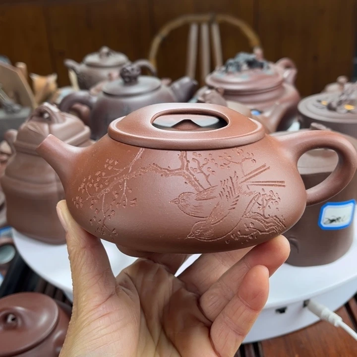 紫砂茶壶紫砂花茶