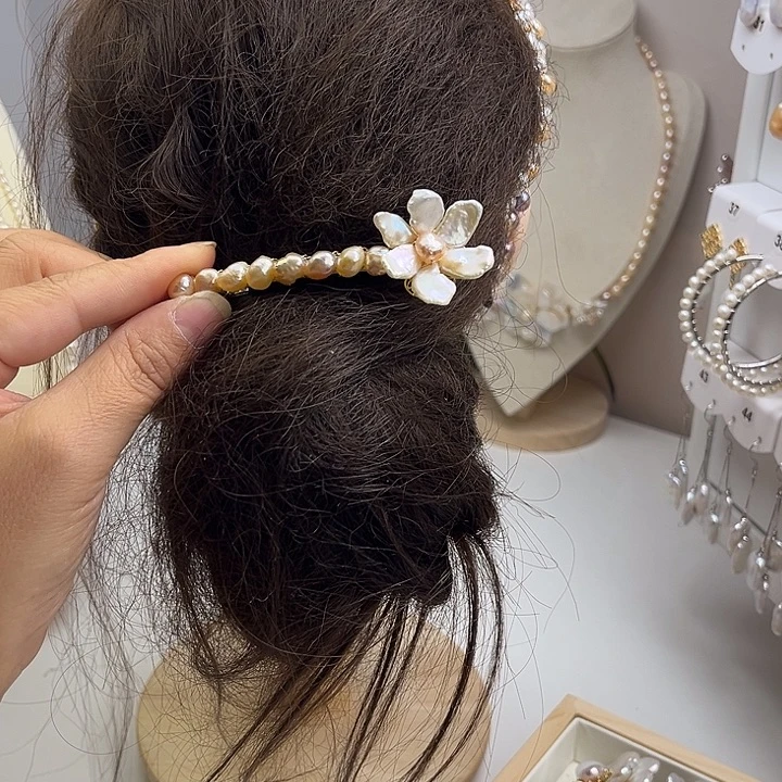 发夹淡水珍珠未镶嵌