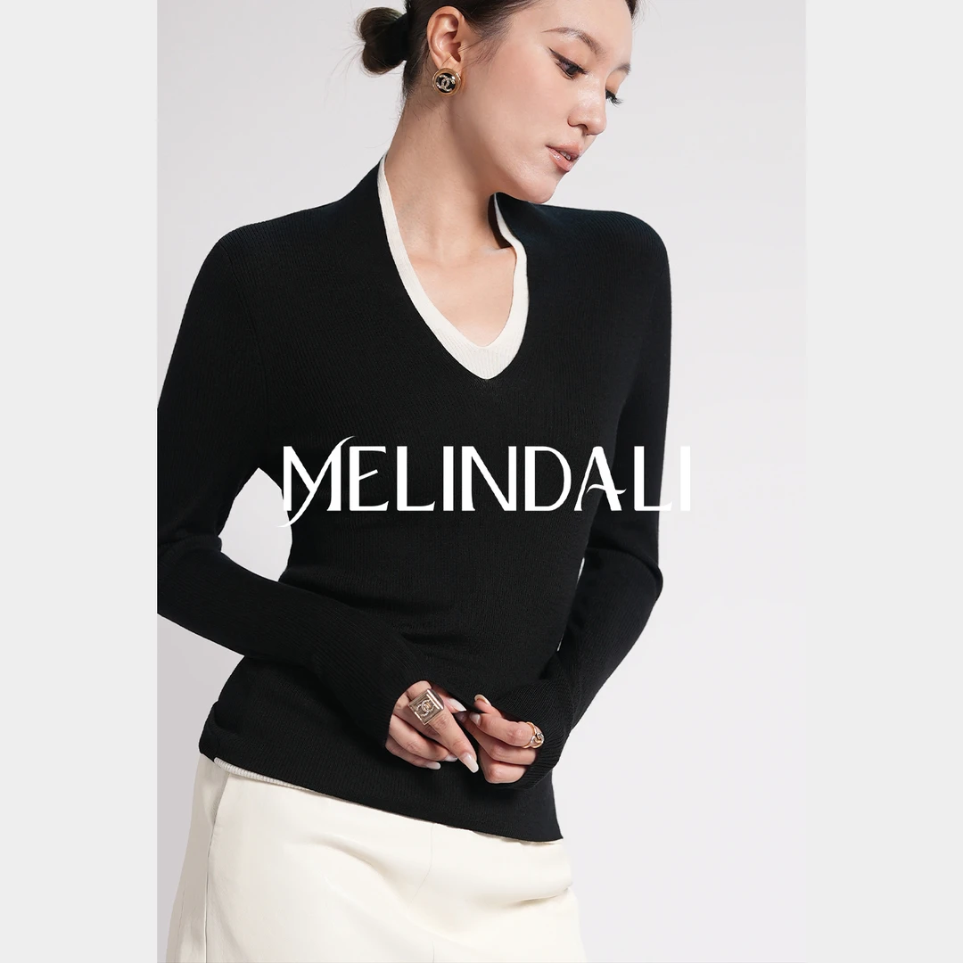 Melinda Li【优雅系】优雅职场德国扬子纱可机洗美丽诺羊毛针织衫