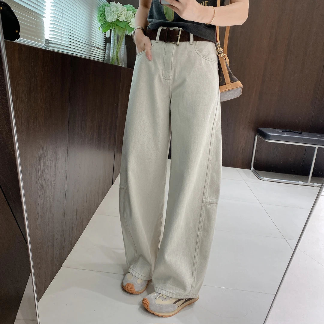 IMFLY金小金自制女装牛仔裤DYK2795秋季老钱风阔腿裤女士新款裤子