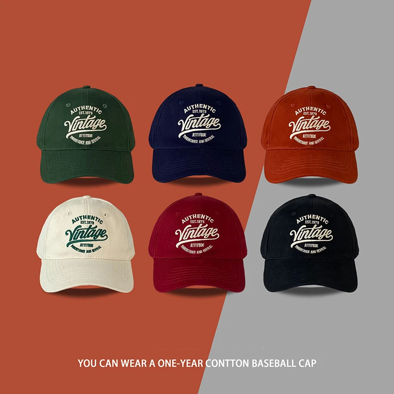 美式复古嘻哈字母刺绣棒球帽子秋季情侣新款街头休闲百搭鸭舌帽潮