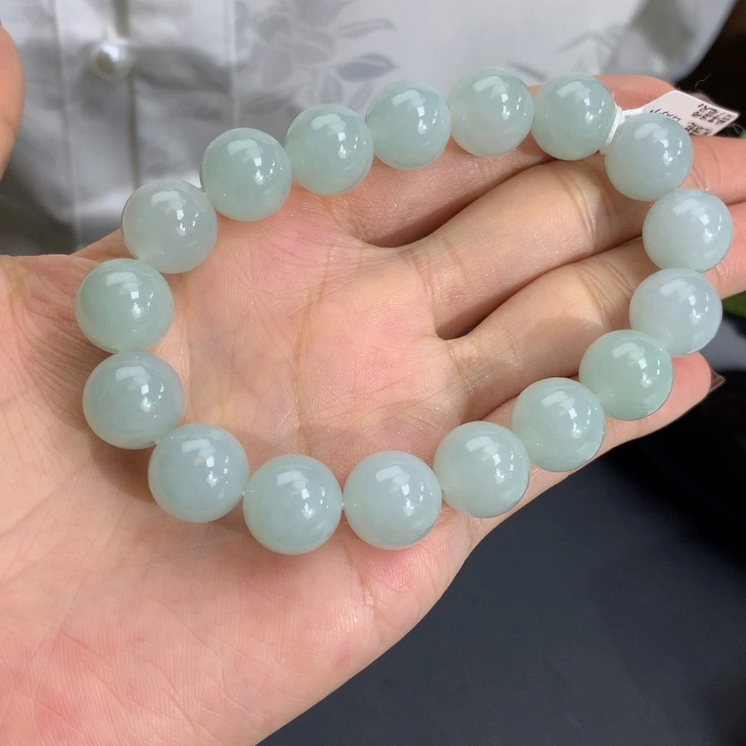 未镶嵌手串翡翠卡12胶润淡晴手串