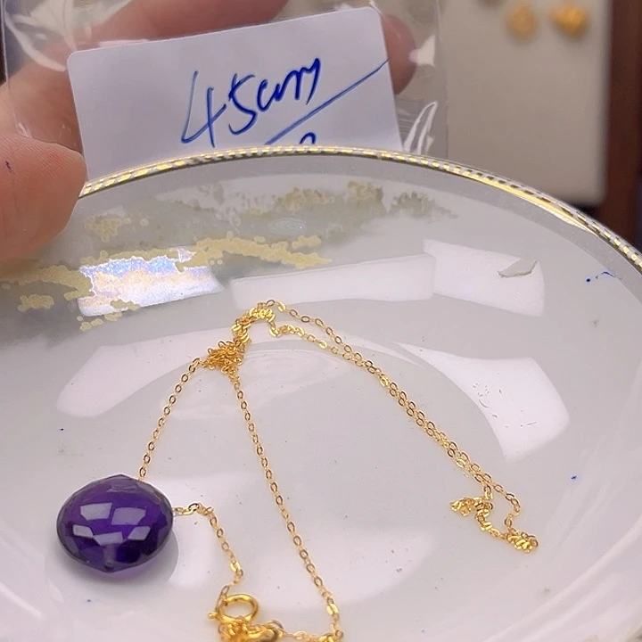 银S925镶嵌颈饰紫晶紫晶925镶嵌150