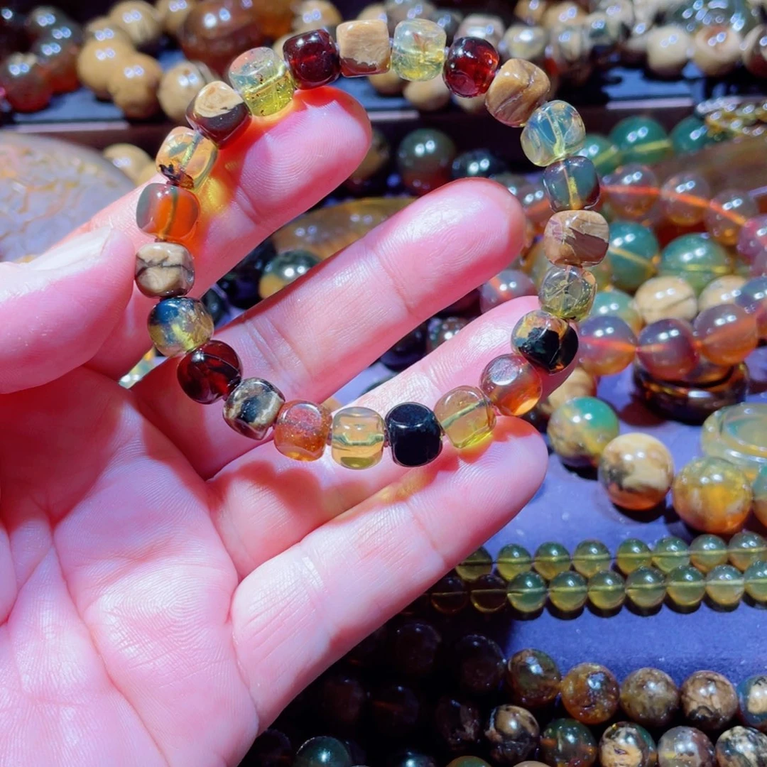 琥珀未镶嵌手链天然