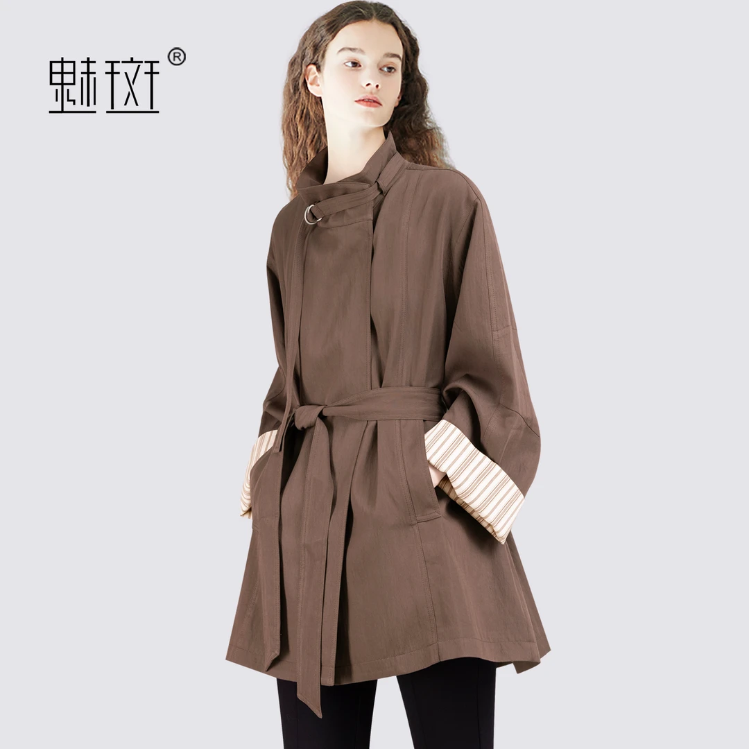 魅斑法式复古慵懒风通勤休闲风衣外套2025秋季新款收腰大衣
