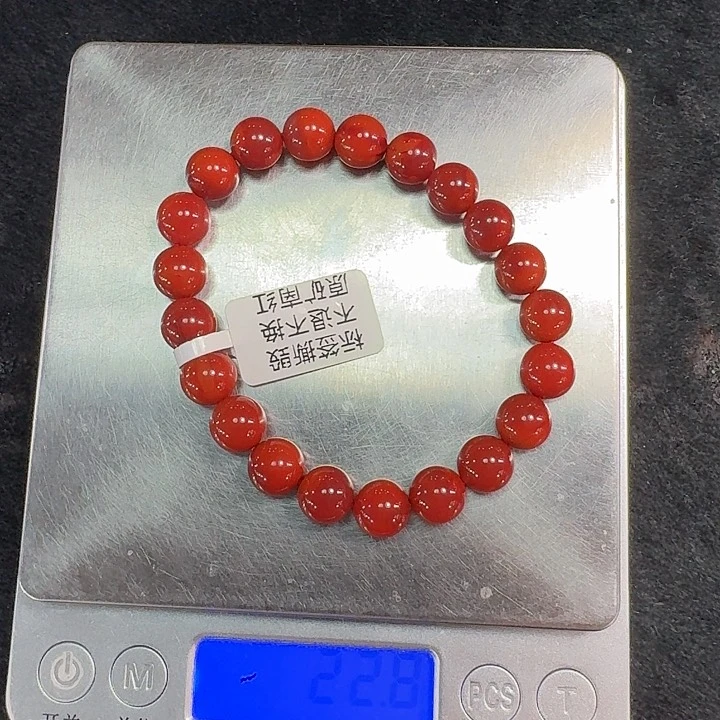 南红玛瑙手链未镶嵌❤️***原矿南红手串9mm瓦西车厘子双色