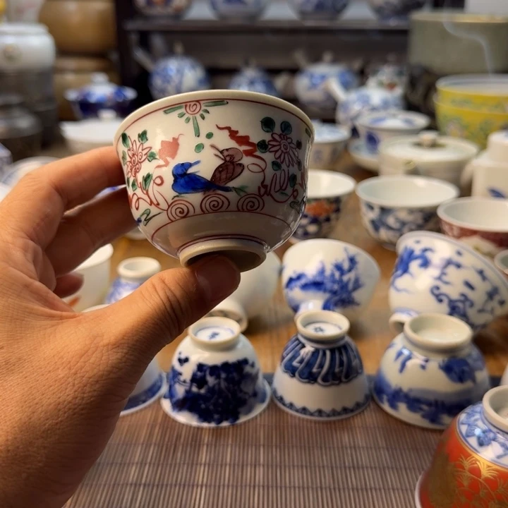 青花瓷器杯子茶具