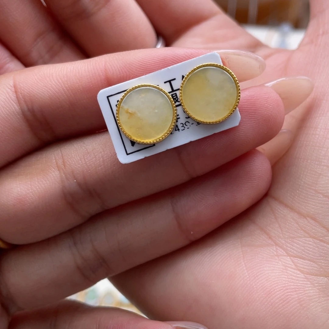 颈饰银S925镶嵌翡翠无事牌耳钉