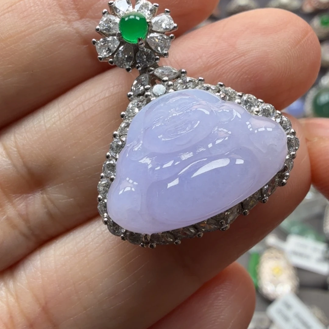 翡翠银S925镶嵌戒指8096